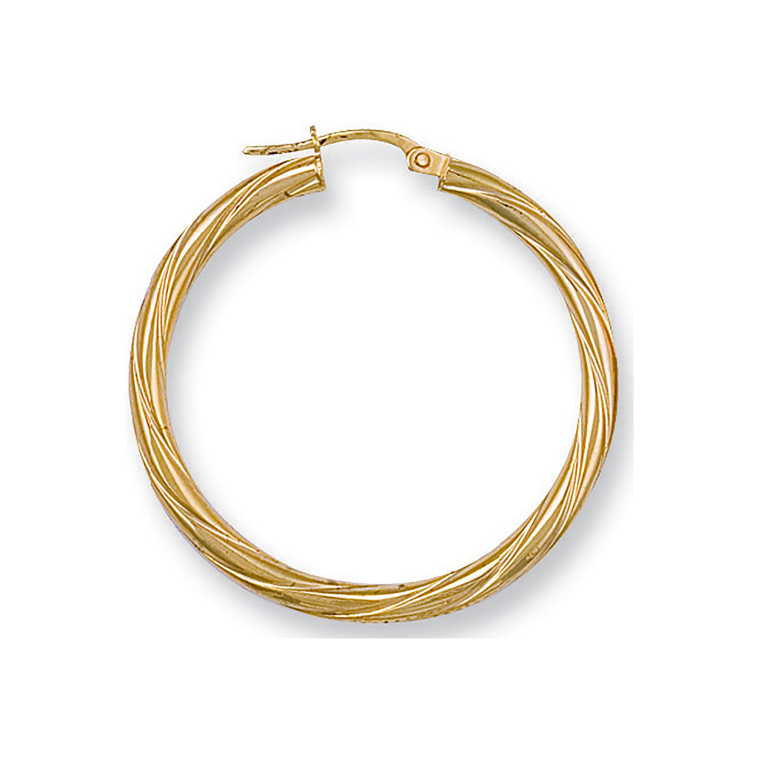 Yellow Gold 36mm Twisted Hoop Earrings