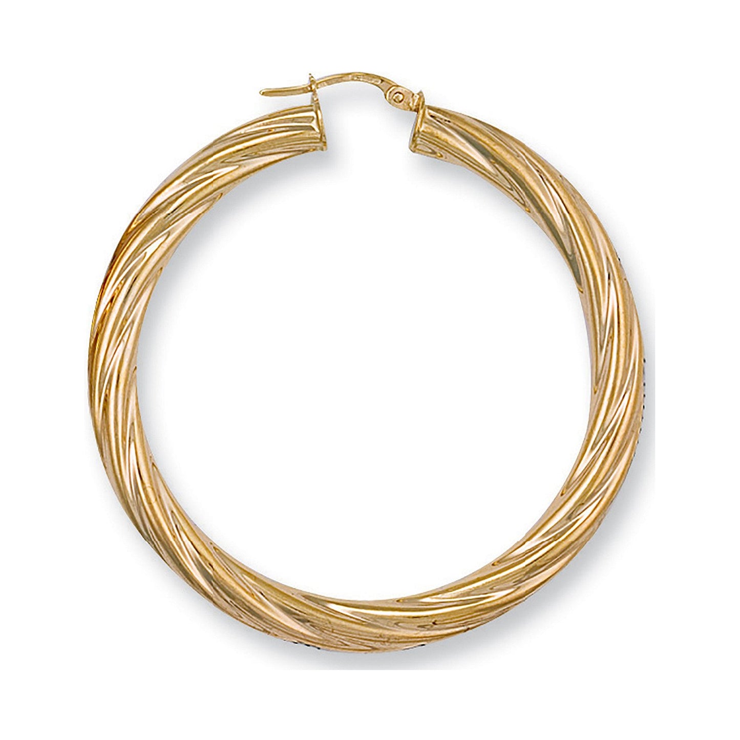 Yellow Gold 49mm Twisted Hoop Earrings - Fine Ring - Certified Authentic - Swiss Made – Luxury Jewellery by Imperial T