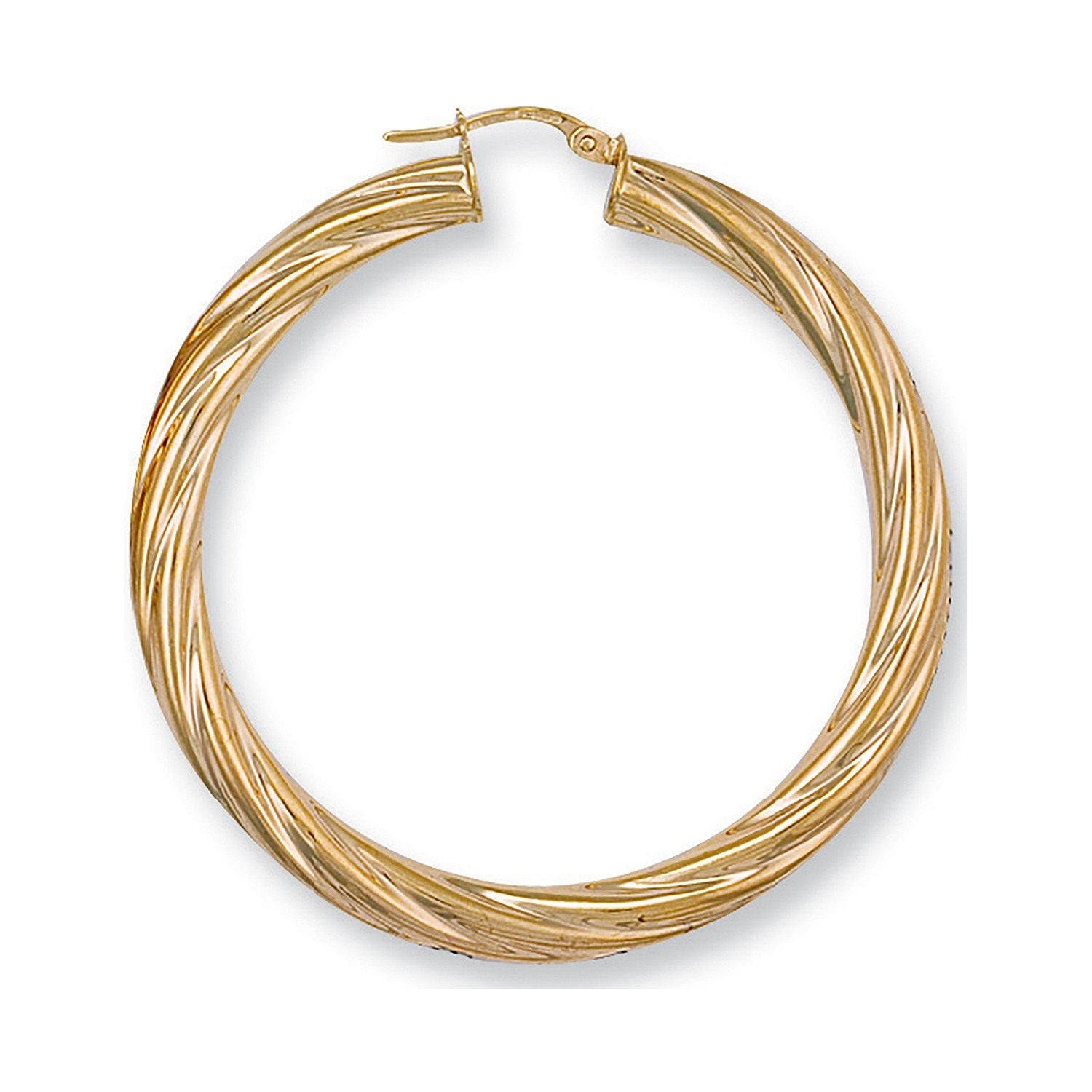 Yellow Gold 49mm Twisted Hoop Earrings - Fine Ring - Certified Authentic - Swiss Made – Luxury Jewellery by Imperial T