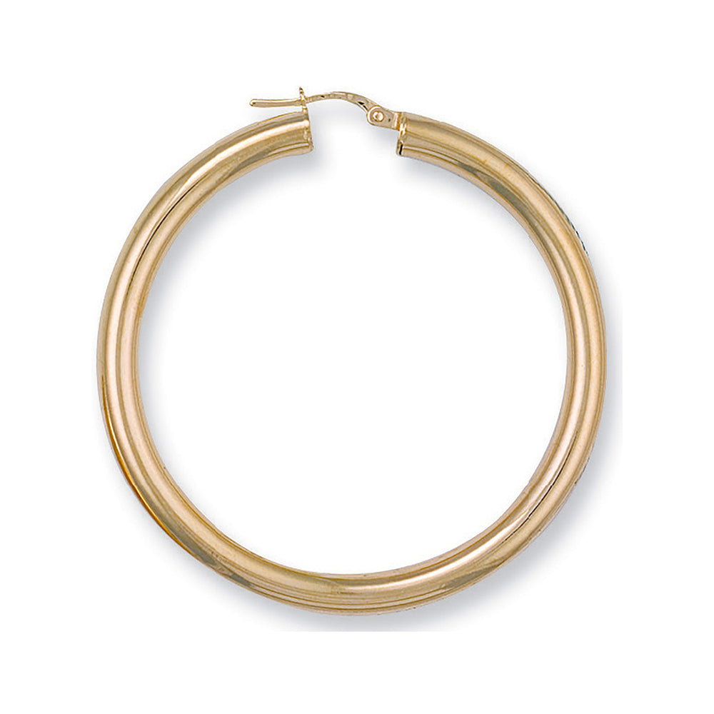Yellow Gold 48mm Round Tube Hoop Earrings – product view