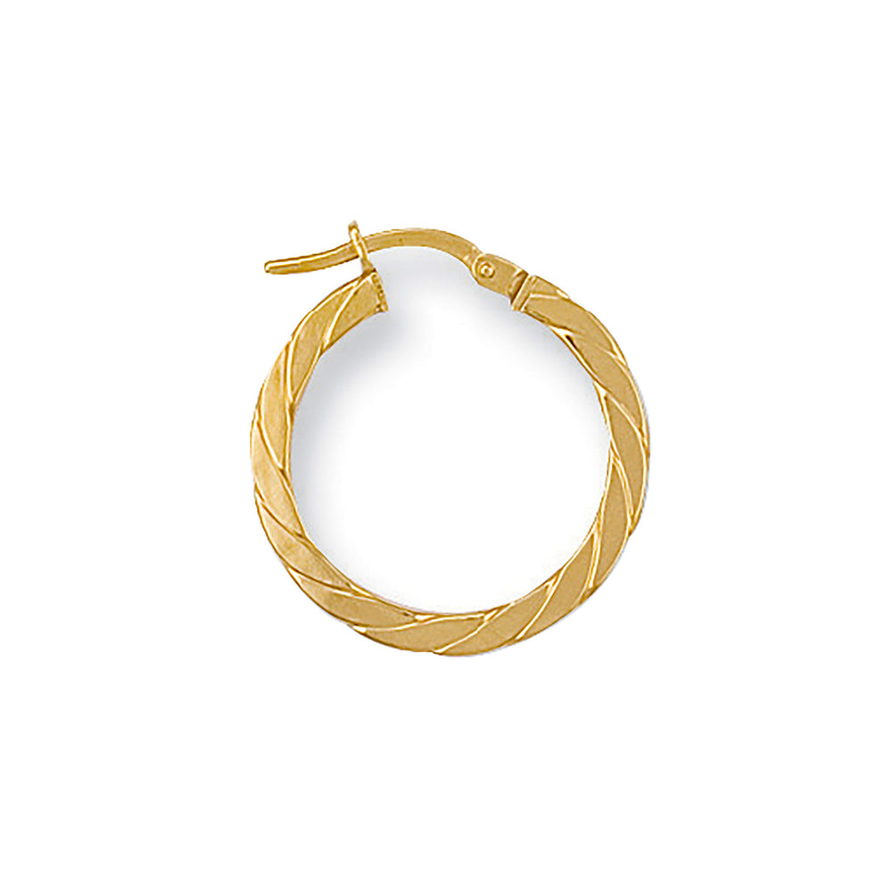 Yellow Gold 20mm Twisted Hoop Earrings – product view
