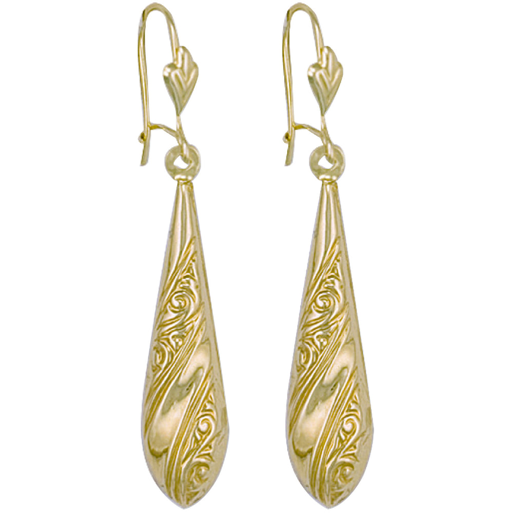 Yellow Gold Patterned Drops