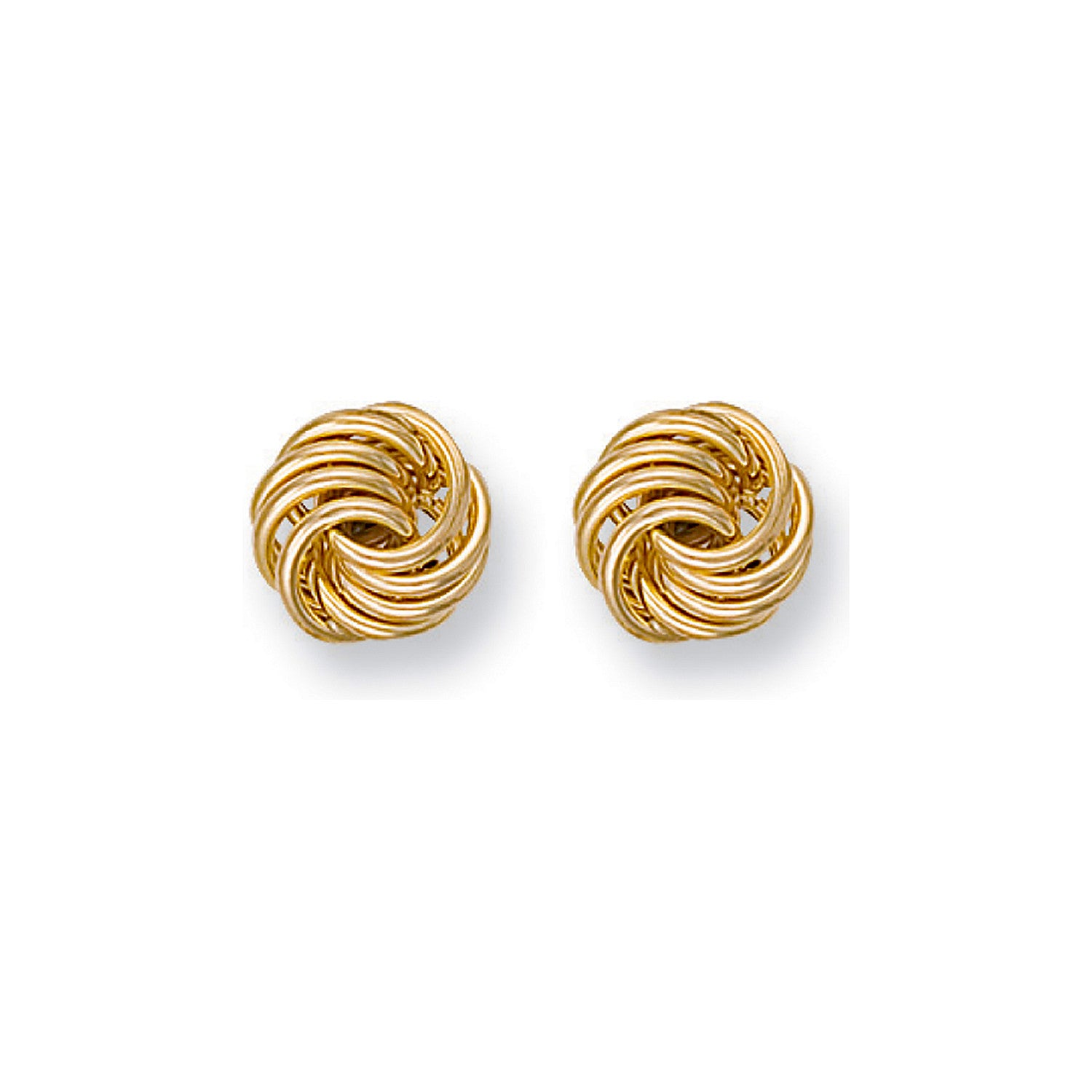 Yellow Gold 10mm Fancy Knot Stud Earrings