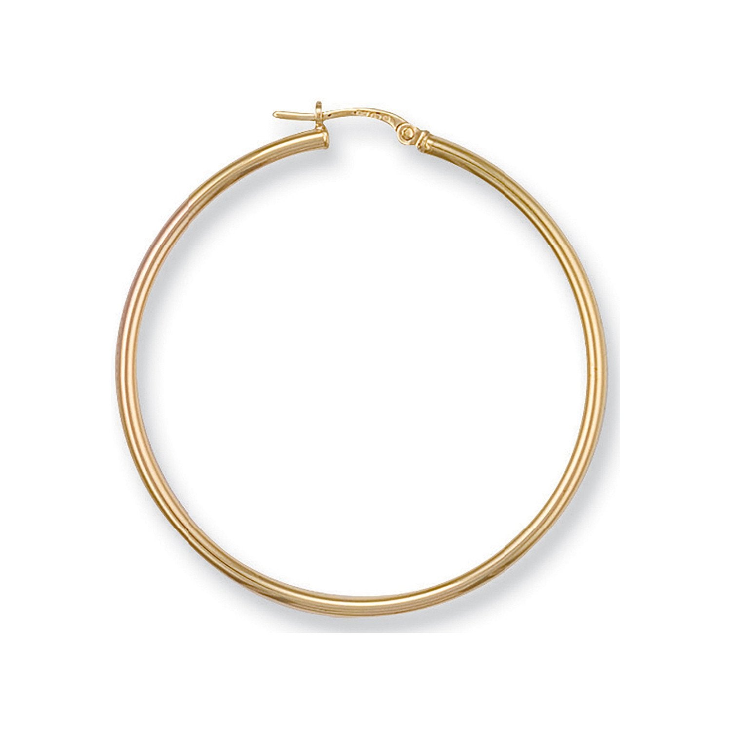 Yellow Gold 40mm Round Tube Hoop Earrings - Fine Ring - Certified Authentic - Swiss Made – Luxury Jewellery by Imperia