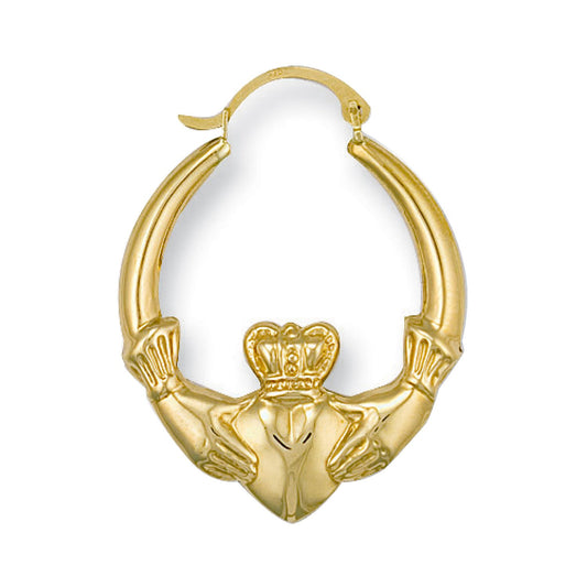 Yellow Gold Claddagh Creoles