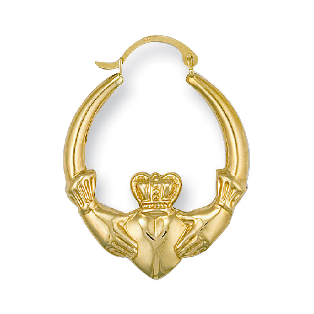 Yellow Gold Claddagh Creoles