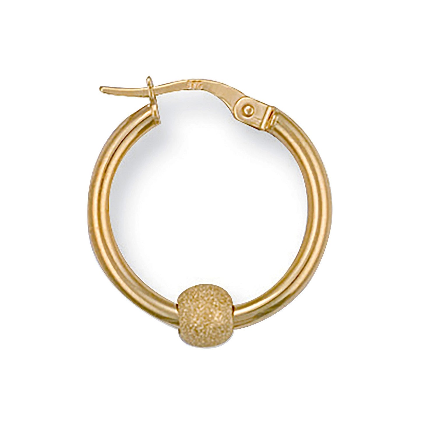 Yellow Gold 20mm Glitter Ball Hoop Earrings