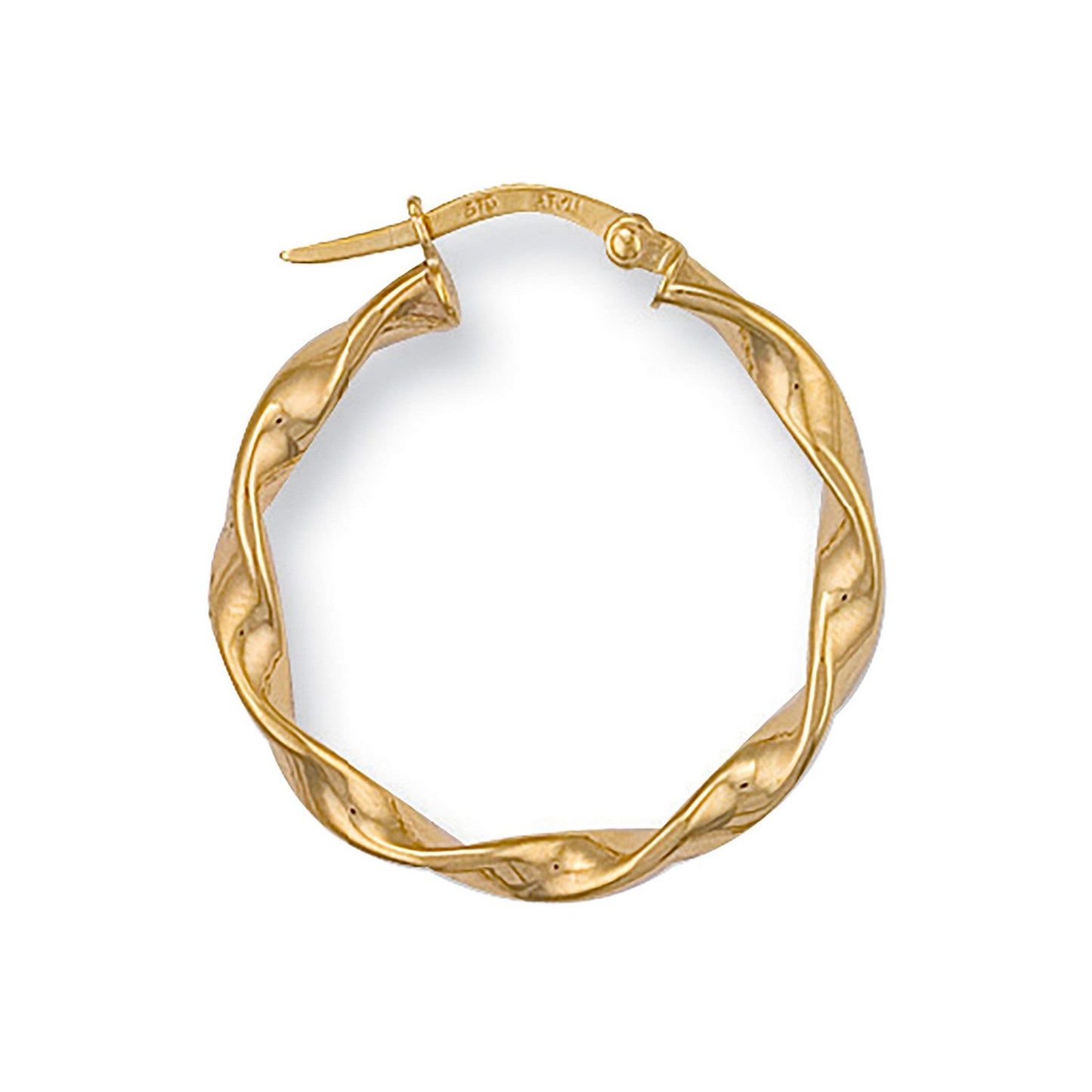 Yellow Gold 26mm Twisted Hoop Earrings