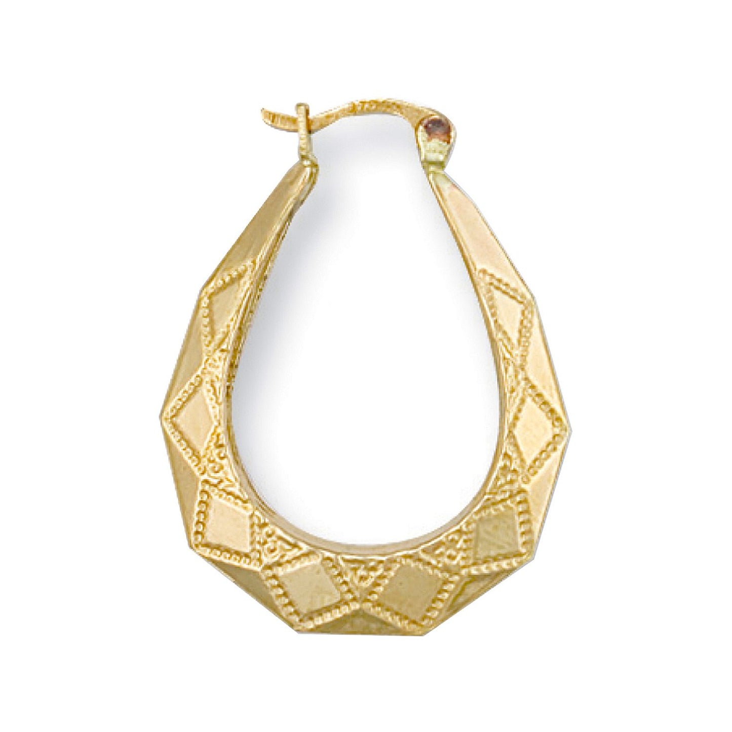 Yellow Gold D/c Oval Creoles