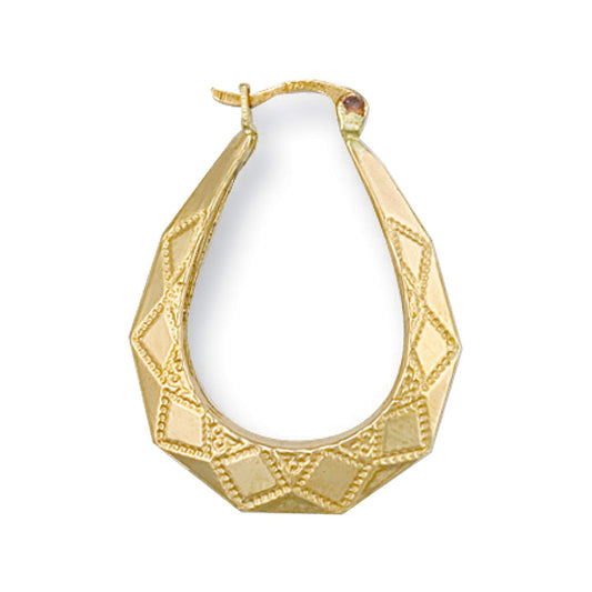 Yellow Gold D/c Oval Creoles