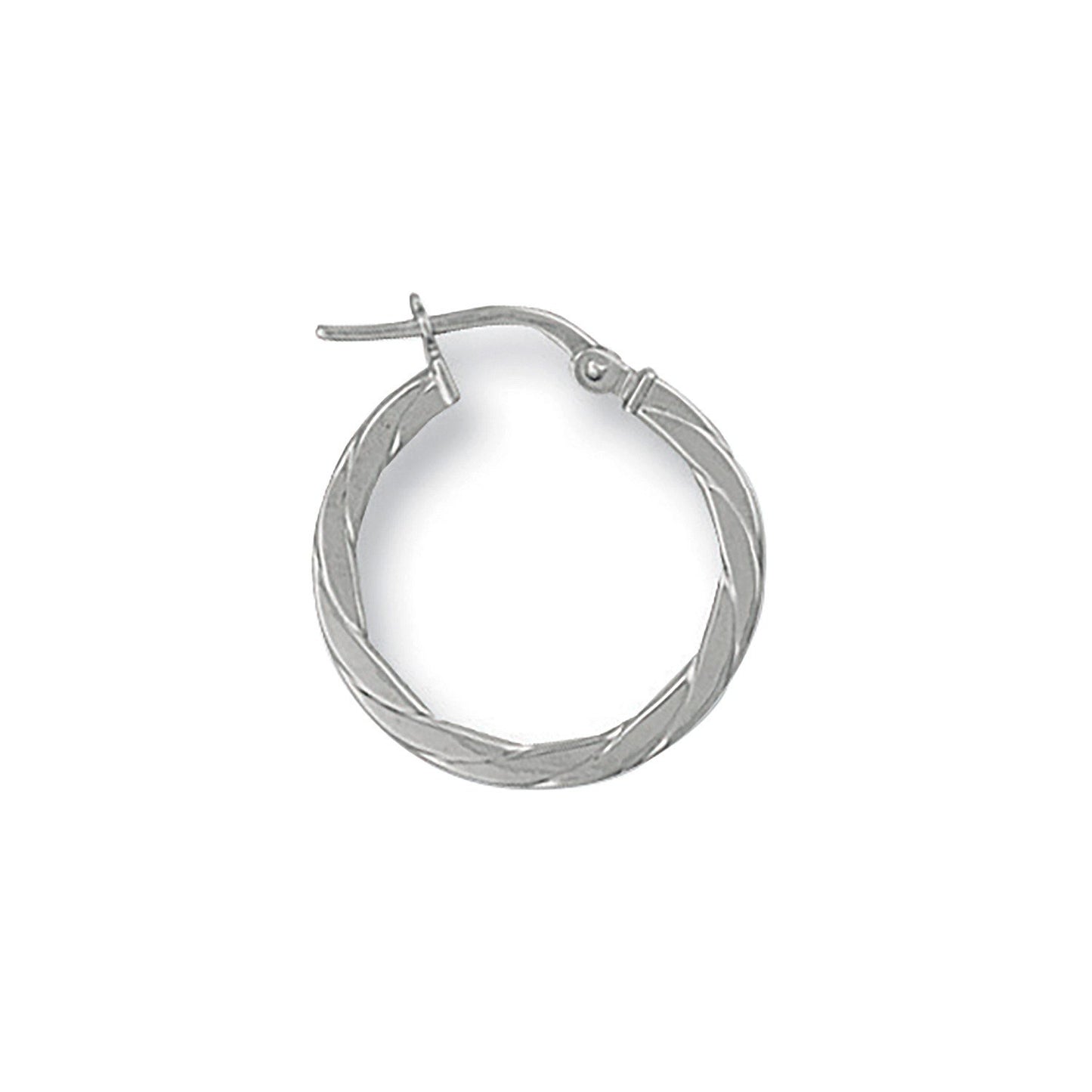 White Gold 20mm Twisted Hoop Earrings