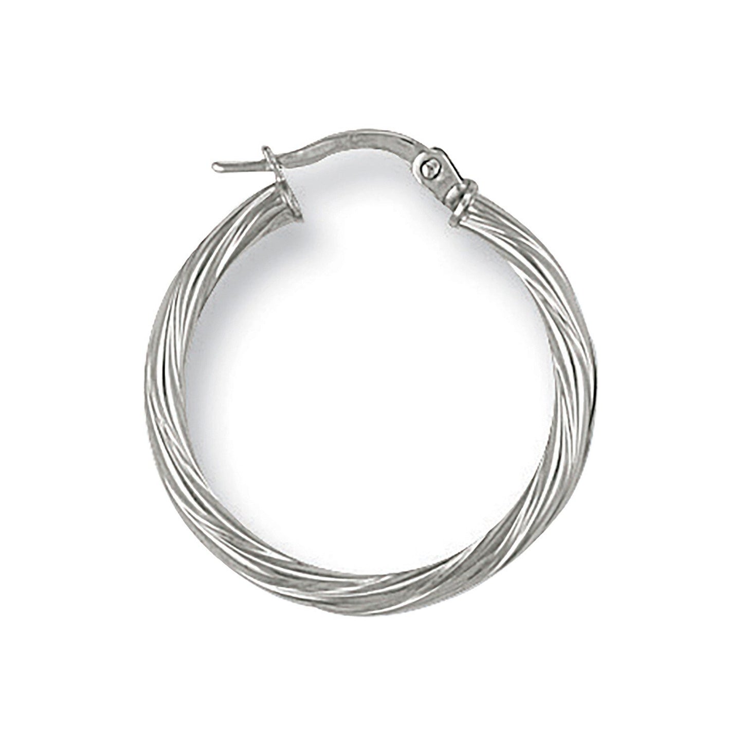 White Gold 23mm Twisted Hoop Earrings