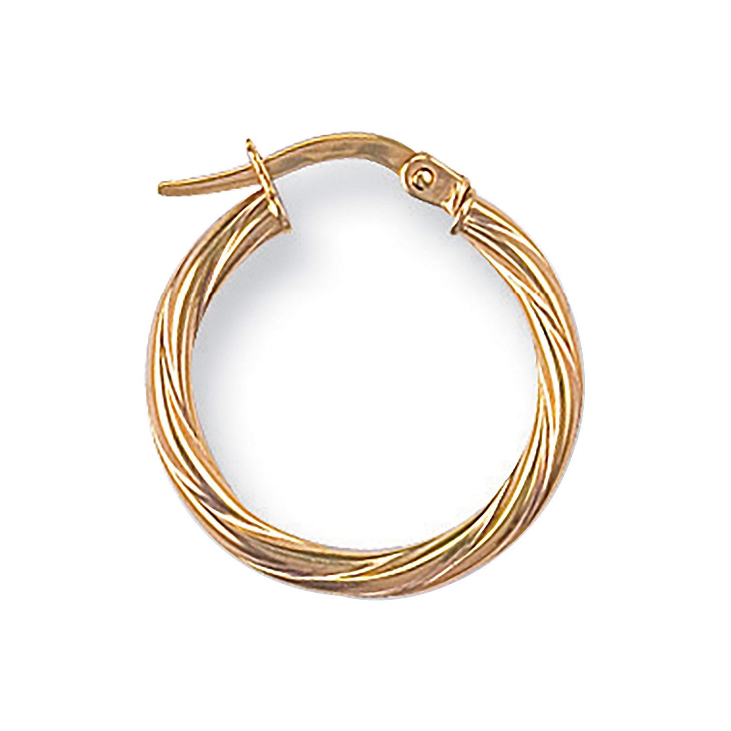 Yellow Gold 19mm Twisted Hoop Earrings