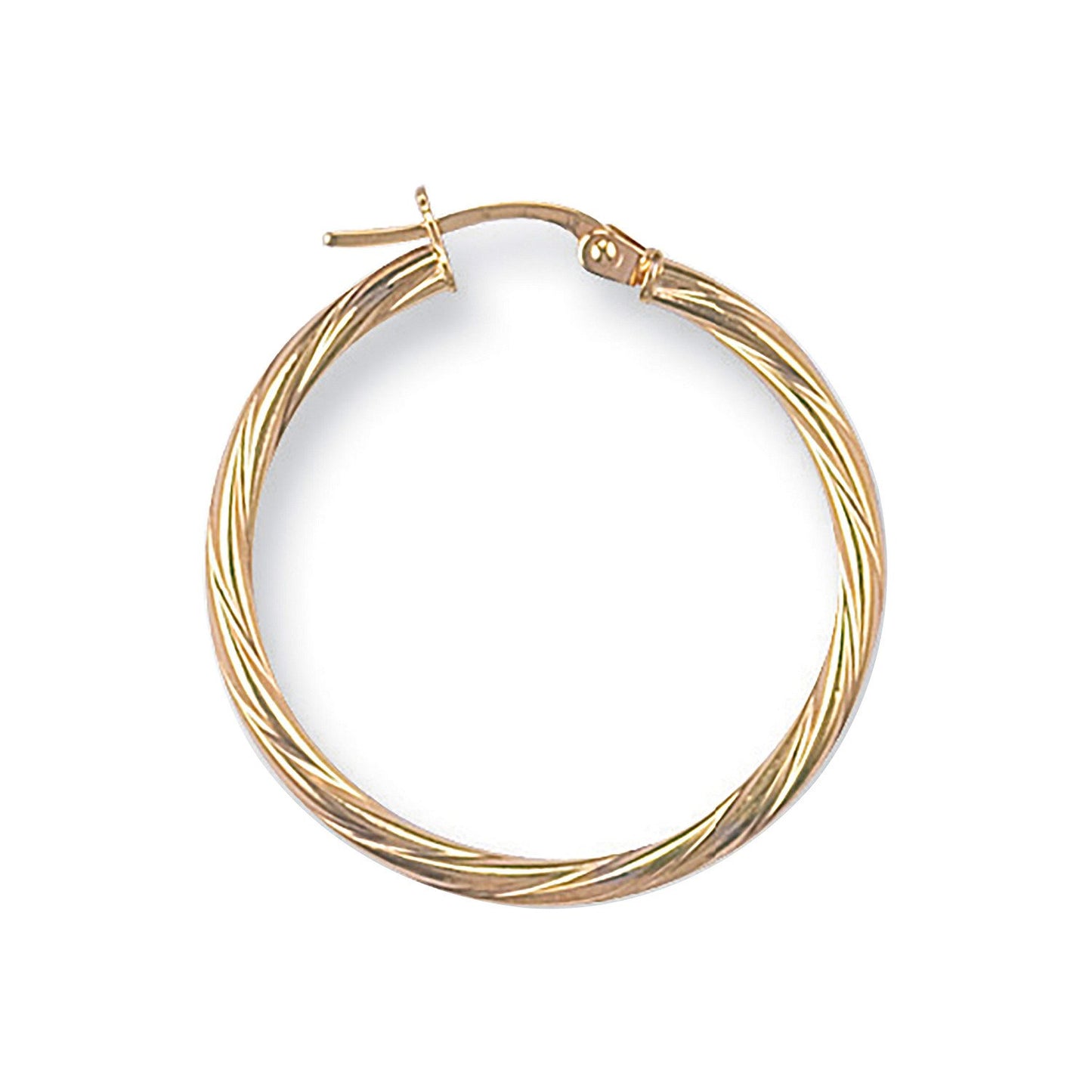 Yellow Gold 29mm Twisted Hoop Earrings