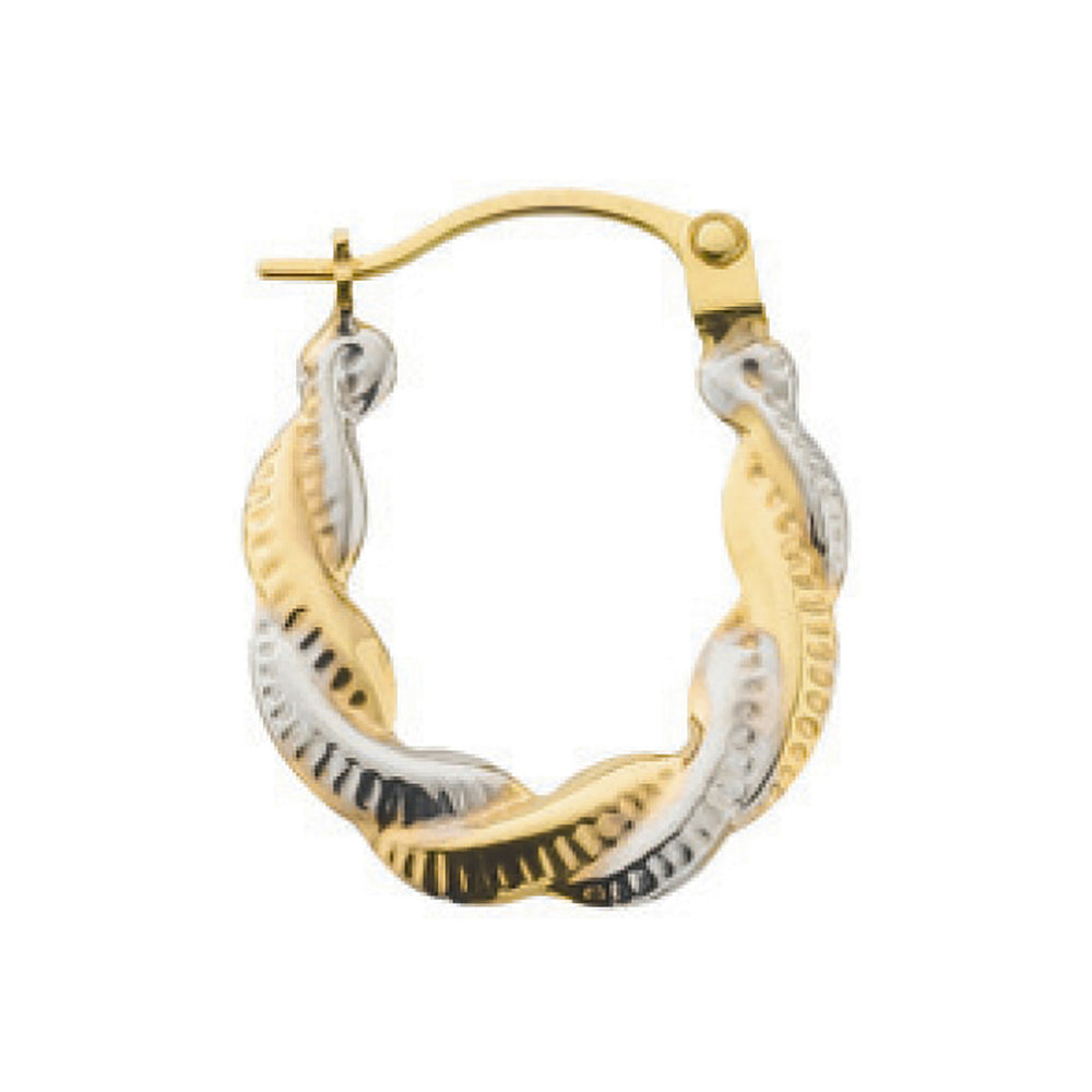 Yellow&White Gold Fancy Twisted Creoles
