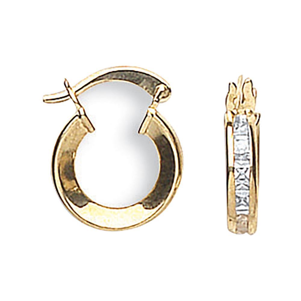 Yellow Gold 13mm Princess Cut Cubic Zirconia Hoops