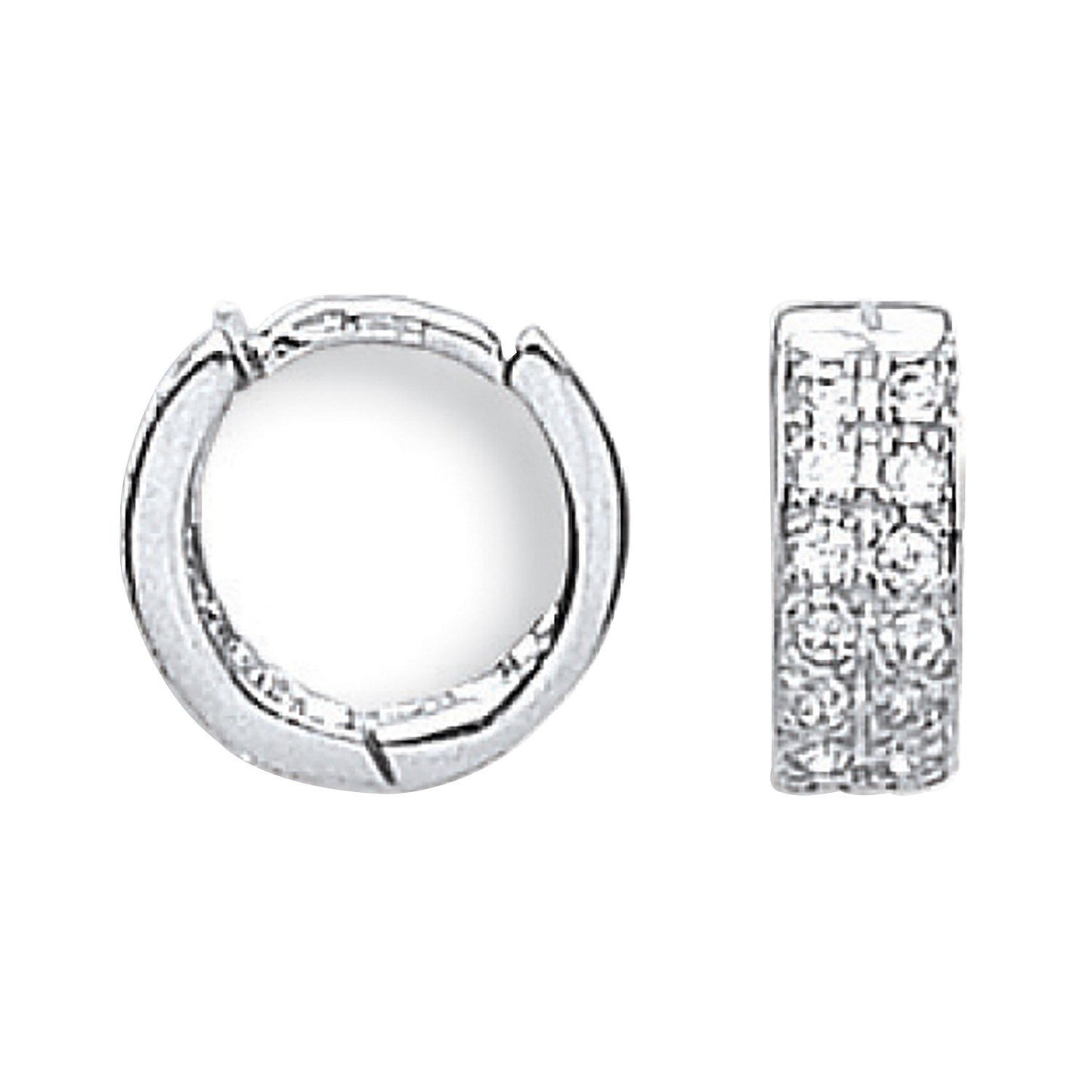 White Gold 12mm Cubic Zirconia Huggies