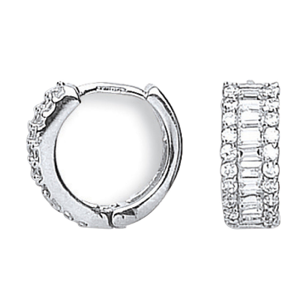 White Gold 15mm Cubic Zirconia Huggies