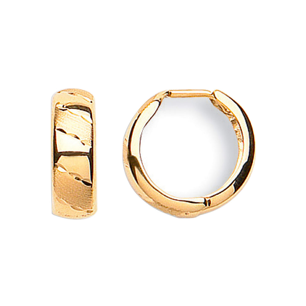 Yellow Gold 16mm D/C Huggies – product view