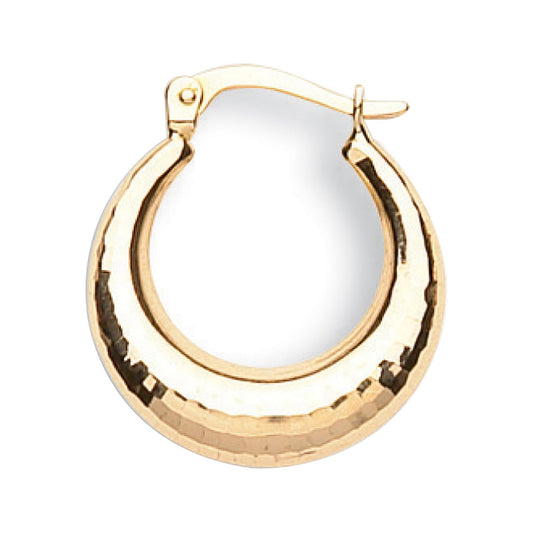 Yellow Gold 19mm D/c Hoop Earrings