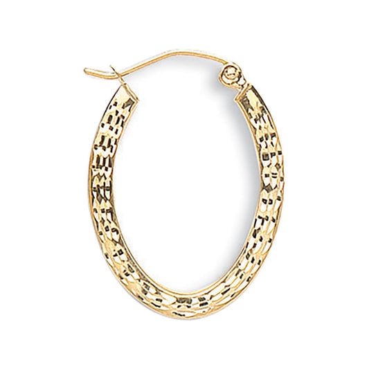 Yellow Gold D/c Oval Creoles