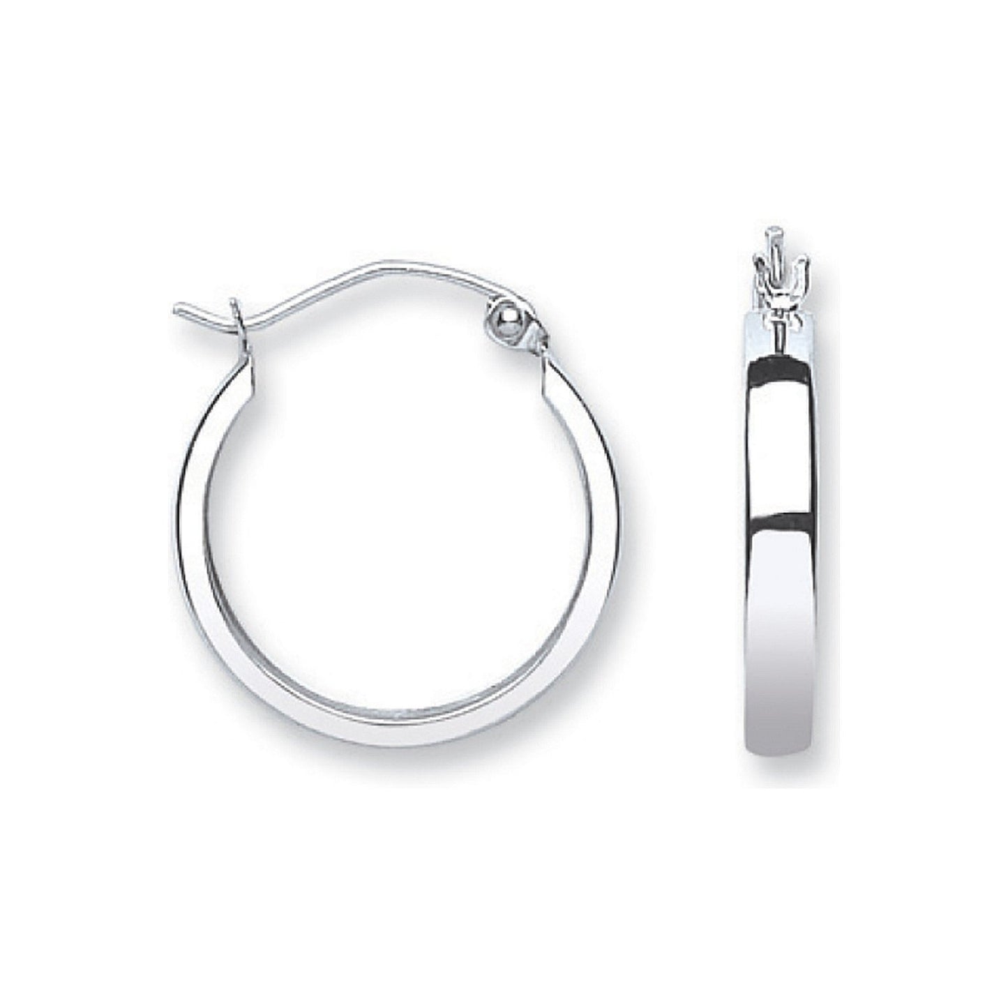 White Gold 18mm Hoop Earrings
