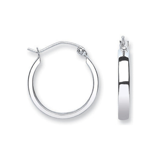White Gold 18mm Hoop Earrings