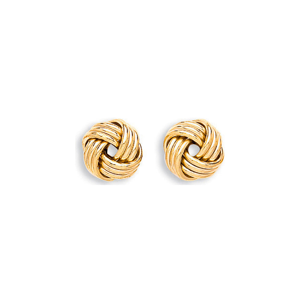 Yellow Gold 10mm Knot Stud Earrings – product view