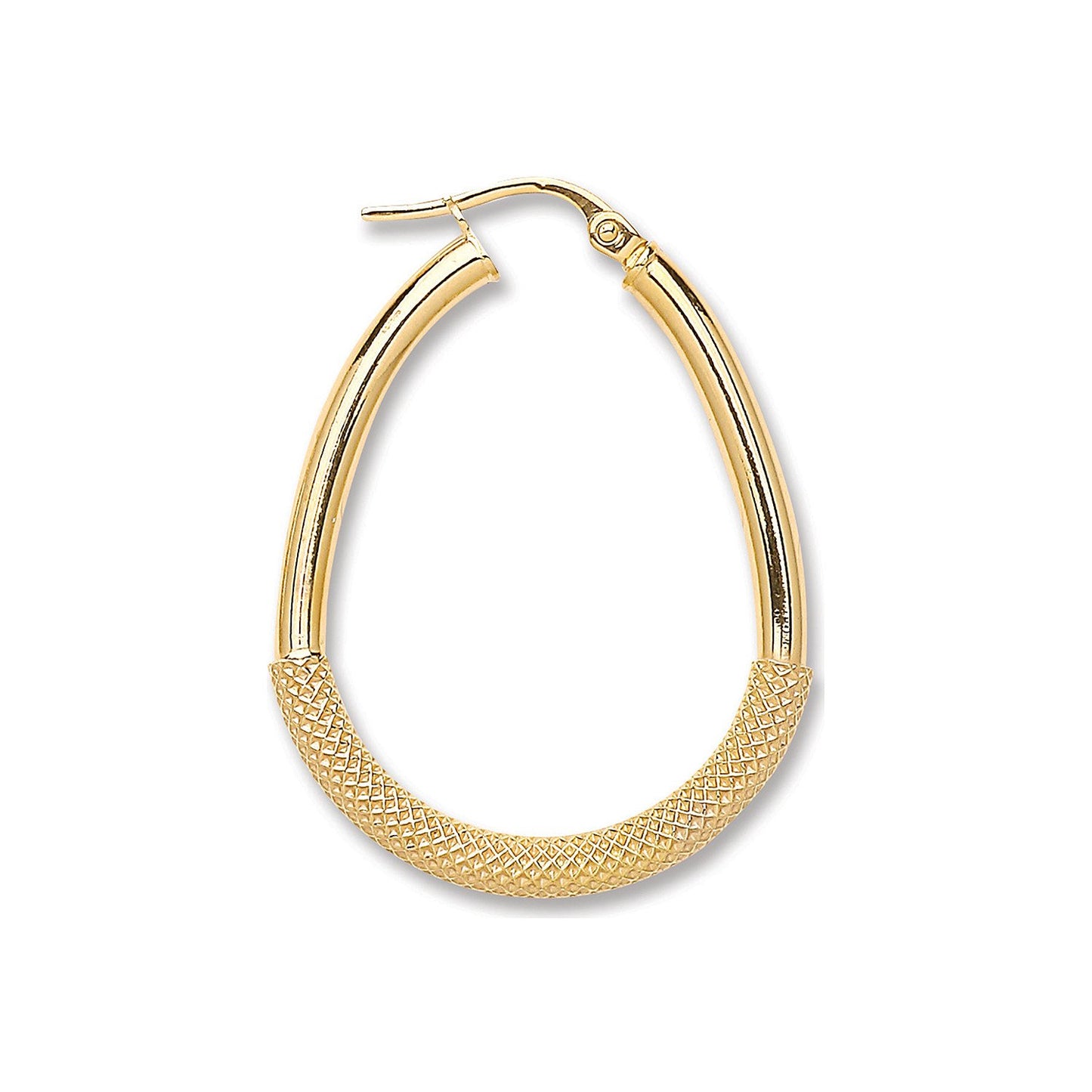 Yellow Gold Pear Shape Half Mesh Earrings
