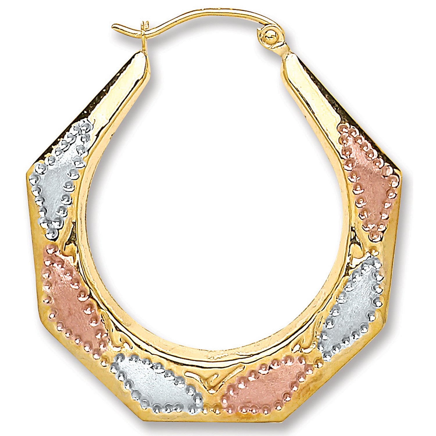 Yellow/White/R 28mm Gold Hoop Earrings