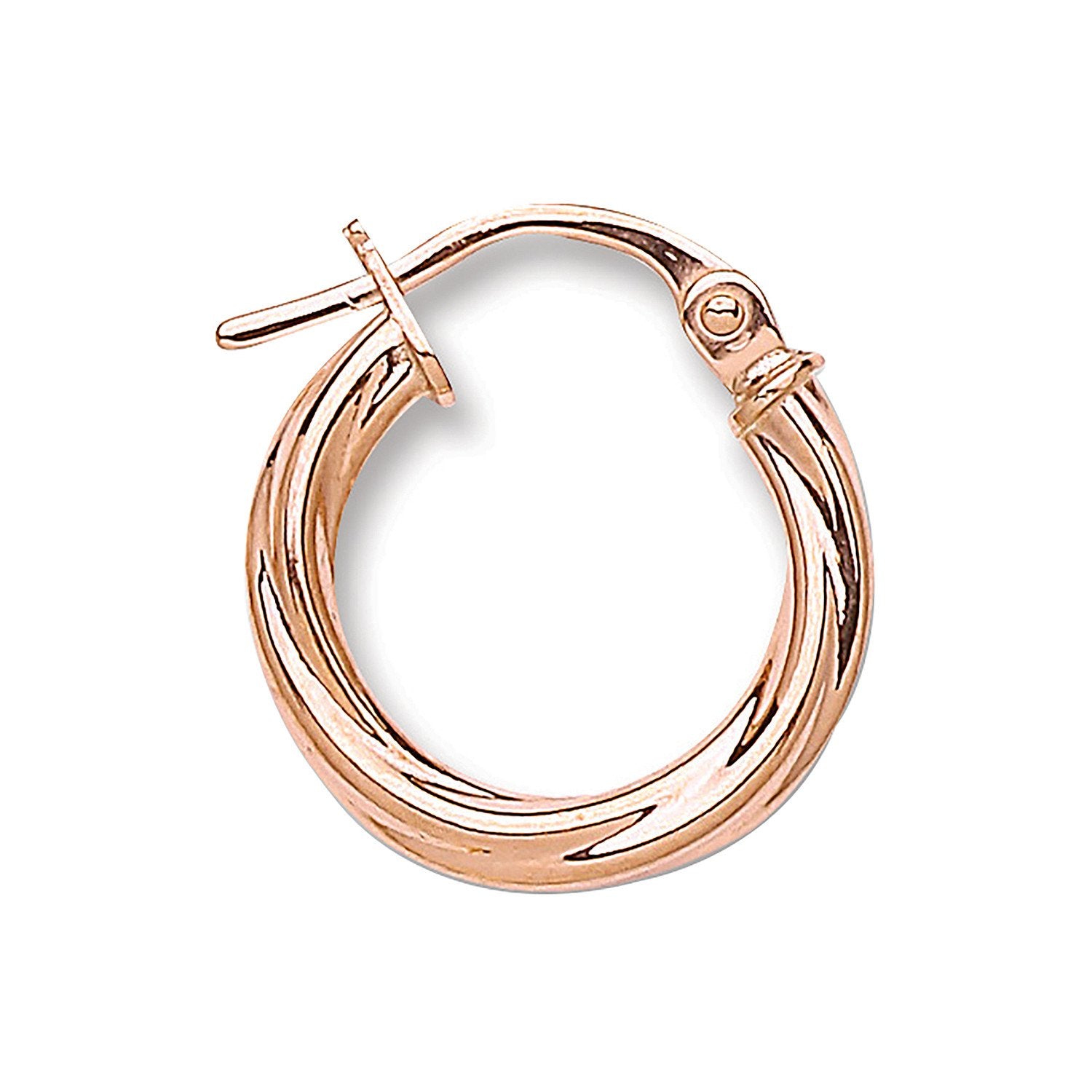 Rose Gold 15mm Twisted Hoop Earrings - Fine Ring - Certified Authentic - Swiss Made – Luxury Jewellery by Imperial Tim
