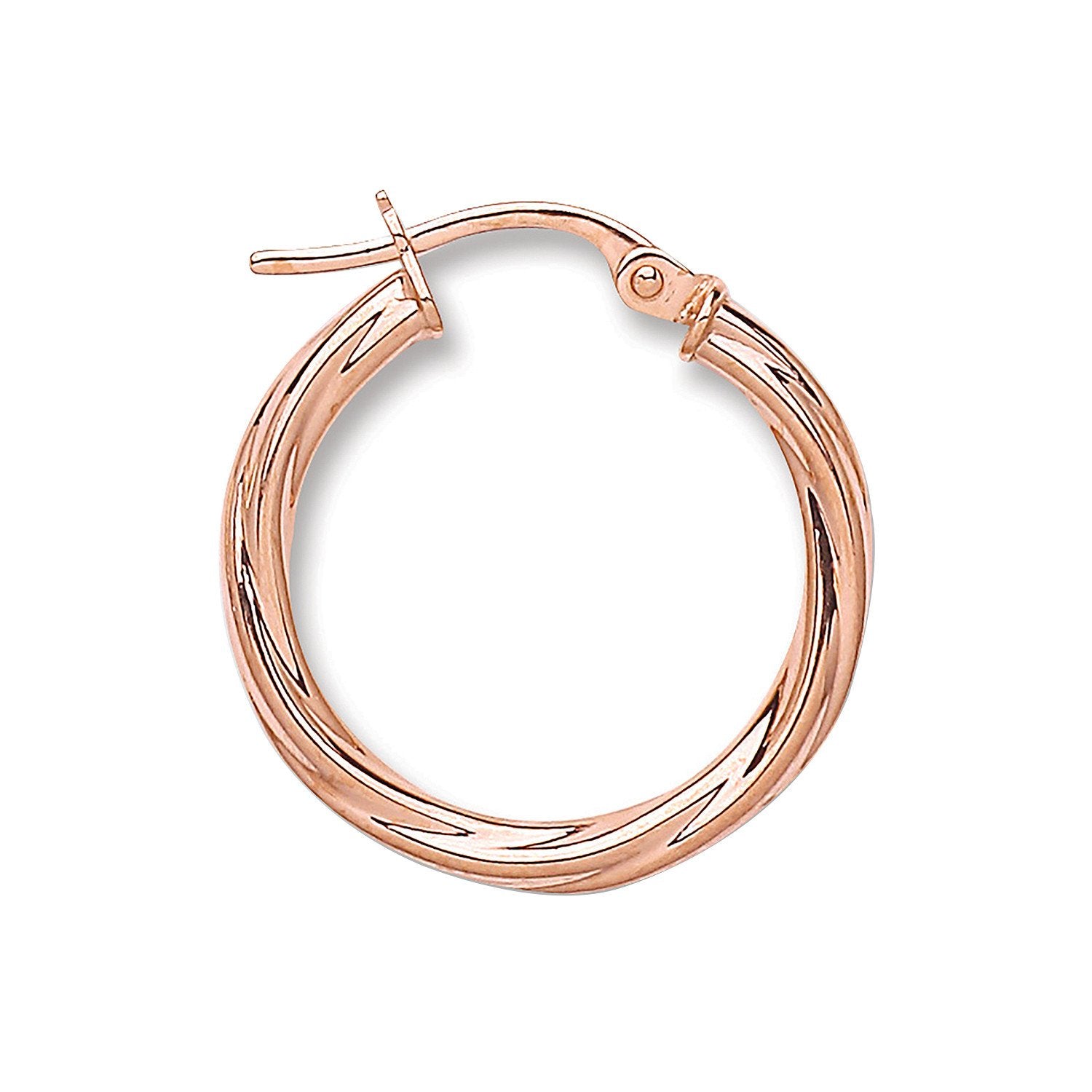 Rose Gold 20mm Twisted Hoop Earrings - Fine Ring - Certified Authentic - Swiss Made – Luxury Jewellery by Imperial Tim