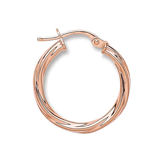 Rose Gold 20mm Twisted Hoop Earrings - Fine Ring - Certified Authentic - Swiss Made – Luxury Jewellery by Imperial Tim