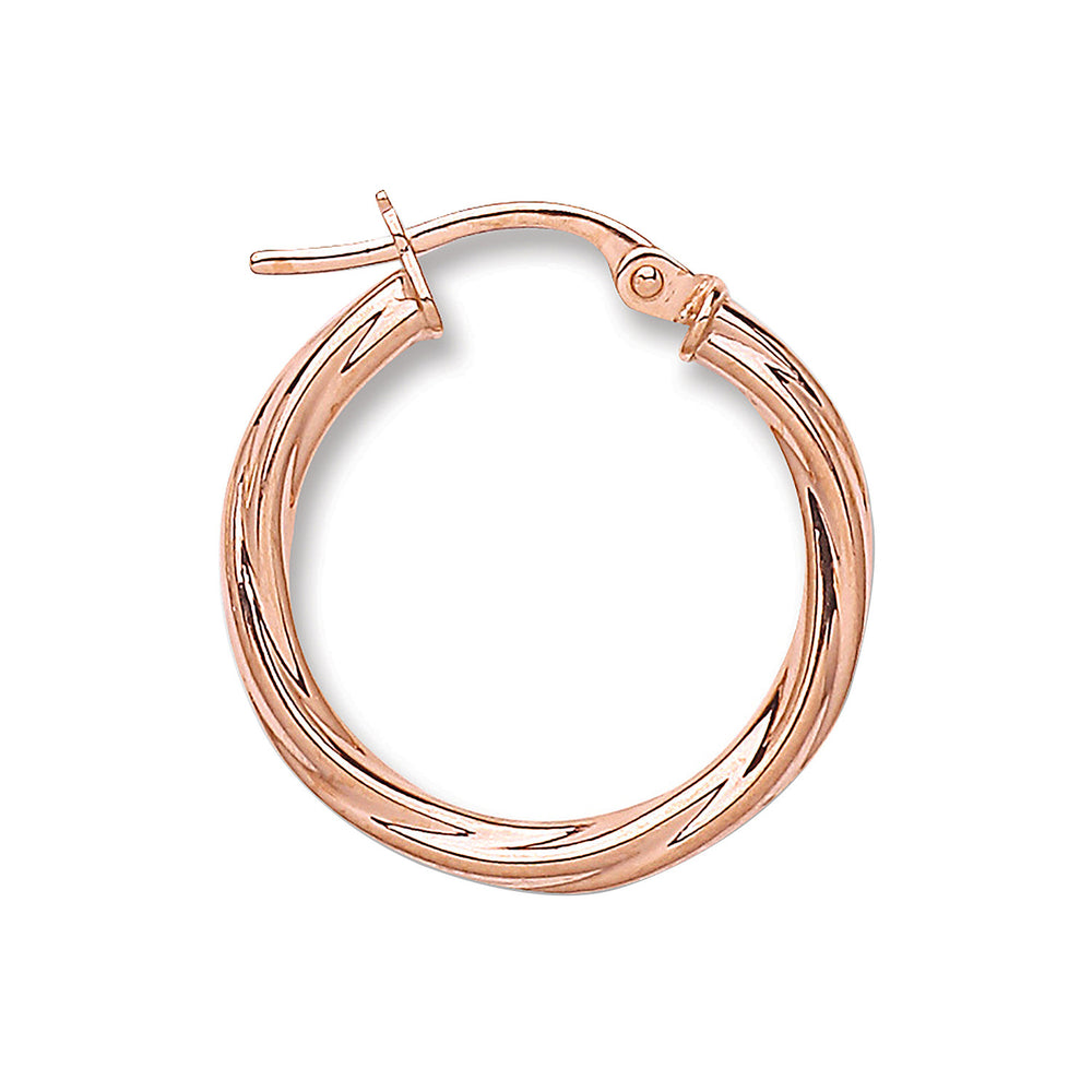Rose Gold 20mm Twisted Hoop Earrings – product view