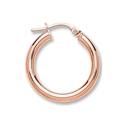 Rose Gold 20mm Round Tube Hoop Earrings