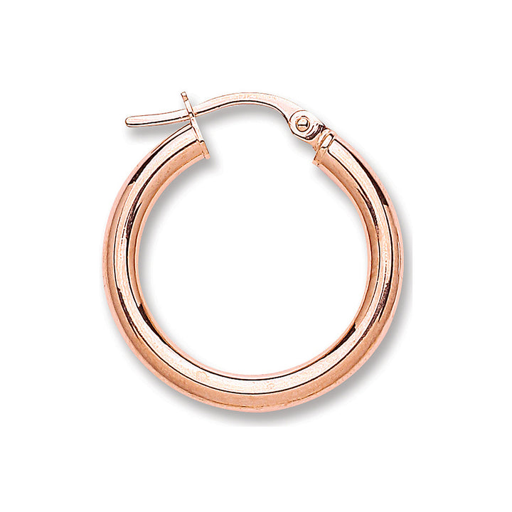 Rose Gold 20mm Round Tube Hoop Earrings