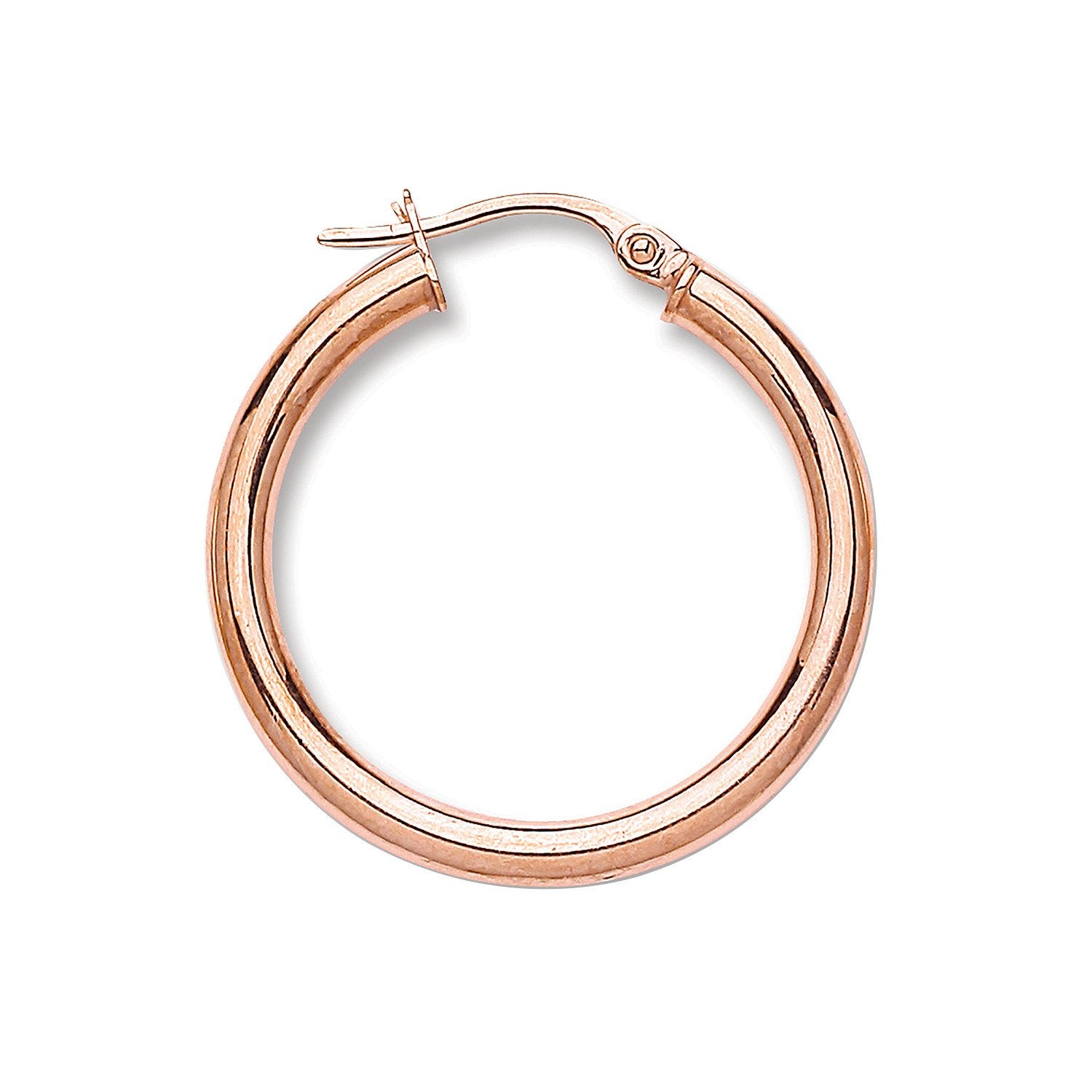 Rose Gold 25mm Round Tube Hoop Earrings - Fine Ring - Certified Authentic - Swiss Made – Luxury Jewellery by Imperial