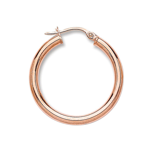 Rose Gold 25mm Round Tube Hoop Earrings - Fine Ring - Certified Authentic - Swiss Made – Luxury Jewellery by Imperial