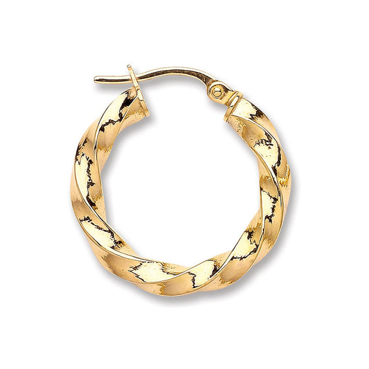 Yellow Gold 21mm Twist Hoop