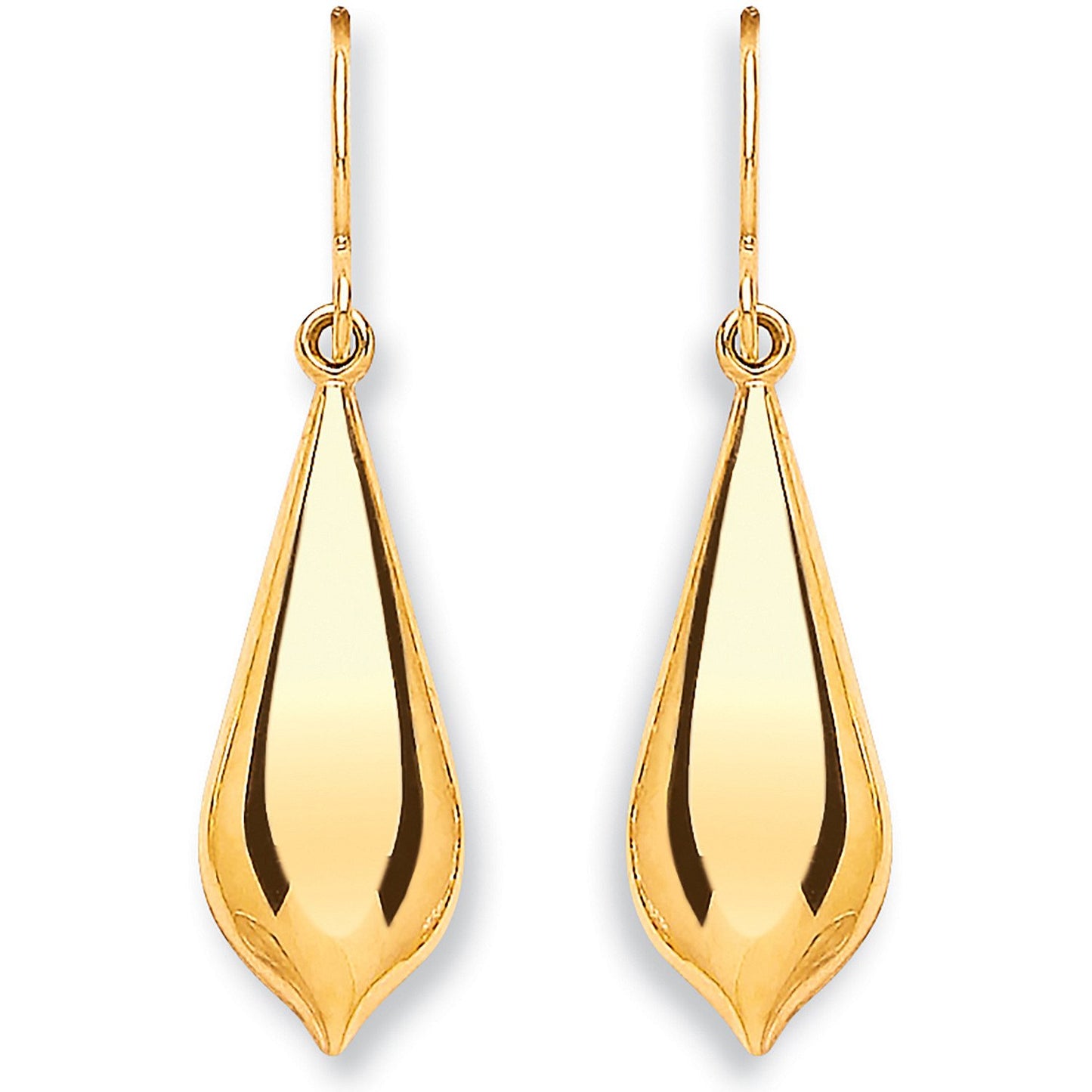 Yellow Gold Pear Shape Drop  Earrings