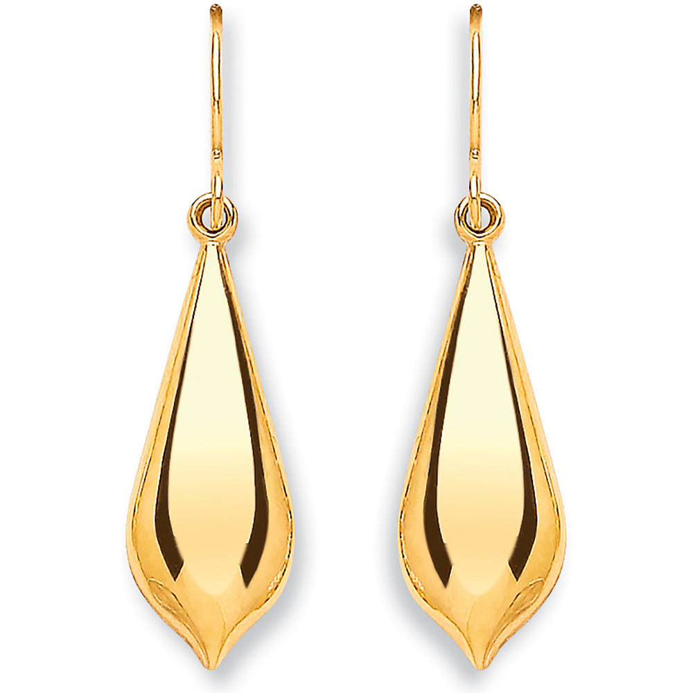 Yellow Gold Pear Shape Drop Earrings