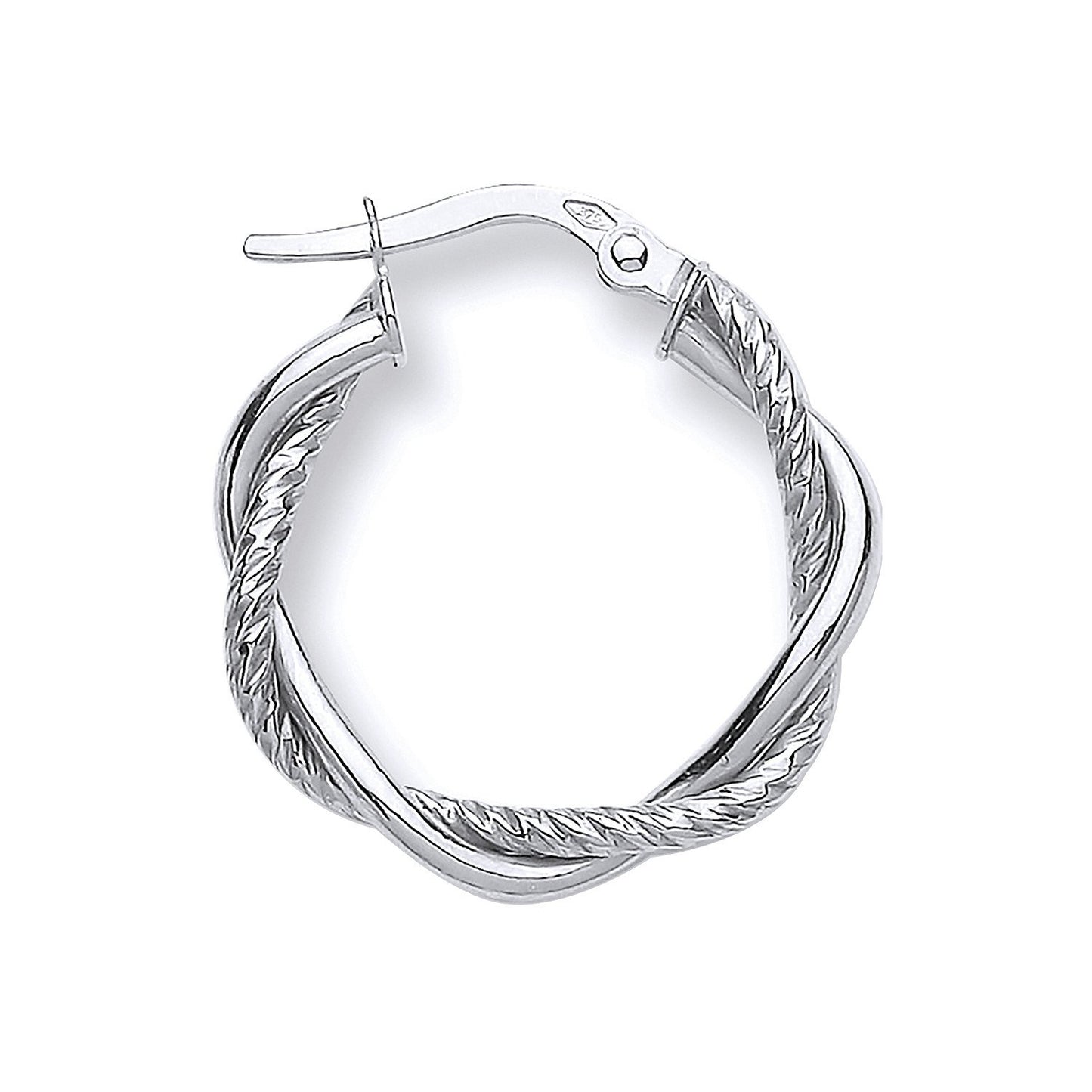 White Gold 20mm Twist Hoop