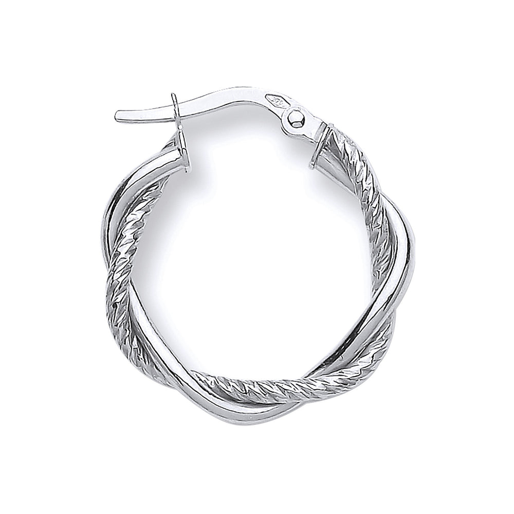 White Gold 20mm Twist Hoop