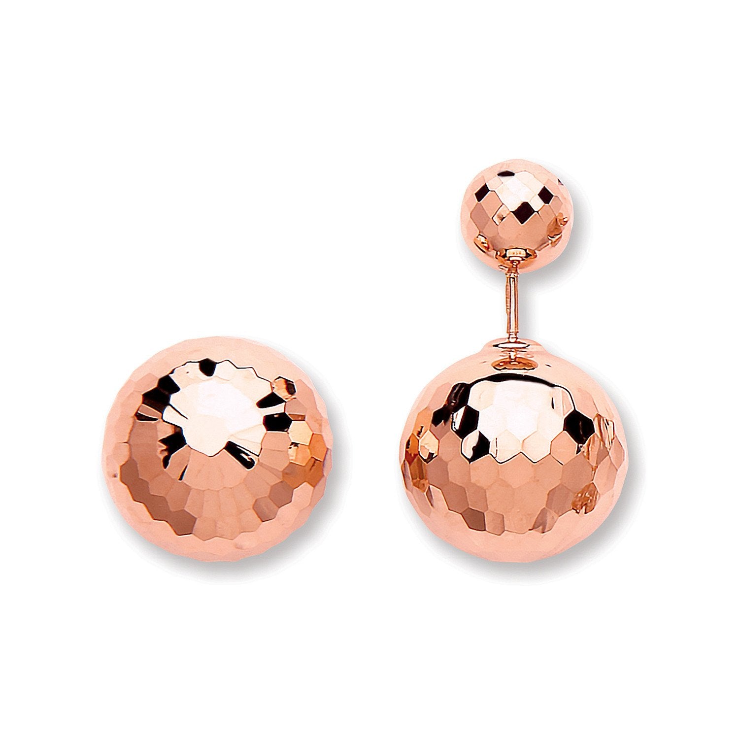 Rose Gold Disco Ball Screw Back Earrings - Fine Ring - Certified Authentic - Swiss Made – Luxury Jewellery by Imperial