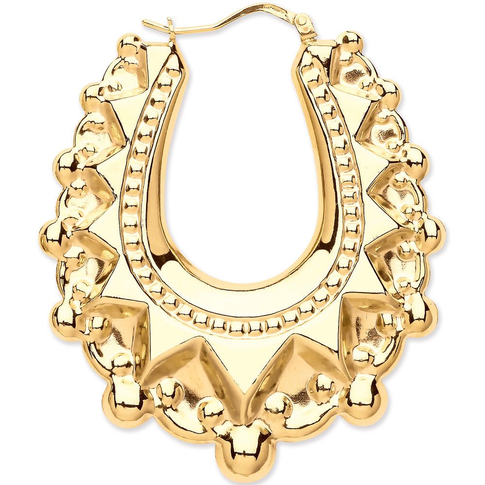 Yellow Gold Large Traditional Creoles Earrings