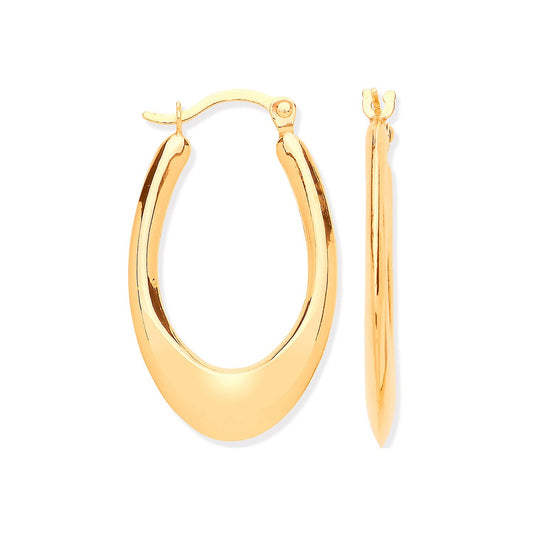 Yellow Gold Hollow Plain Tube Earrings