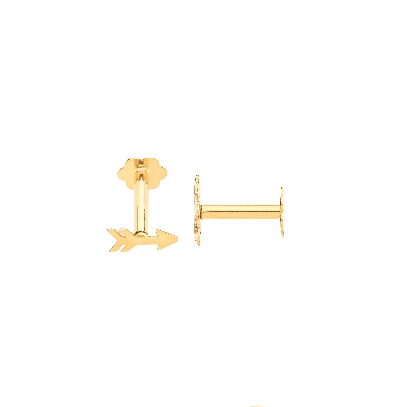Yellow Gold Arrow Screw Ear Cartilage Stud - Luxury Watch - Certified Authentic - Swiss Made – Luxury Watch by Imperia