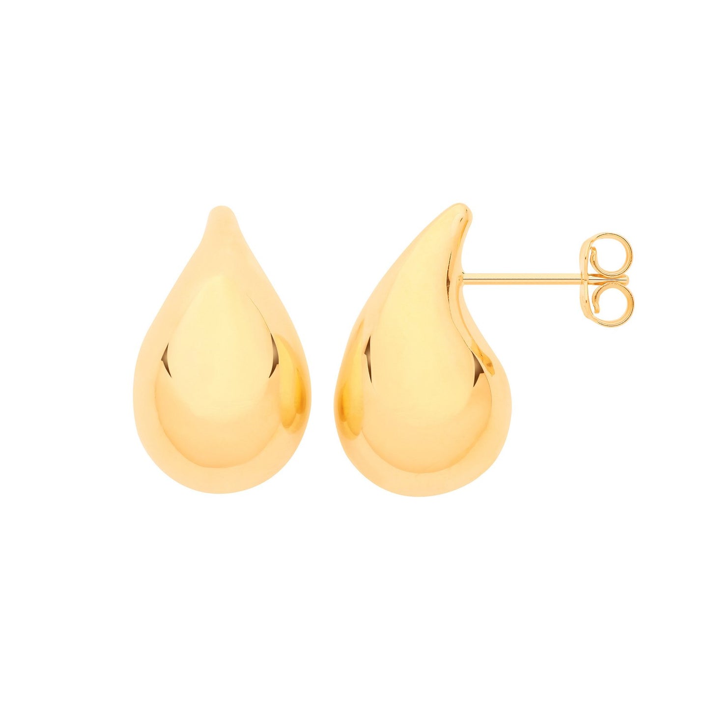 Yellow Gold Large Teardrop Studs