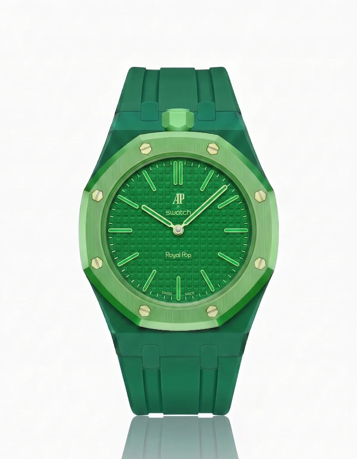 AP Swatch Royal Pop GREEN EIGHT Bio-ceramic Pocket Watch