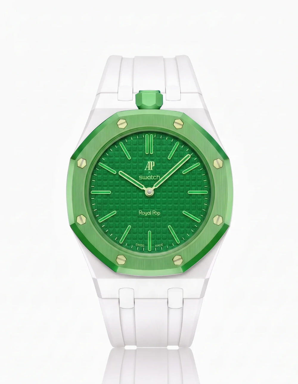 Royal Pop Green Eight aftermarket bracelet strap and case accessory - White